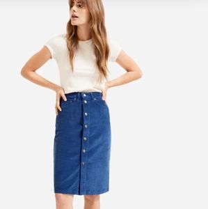 The Button-Front Corduroy Skirt